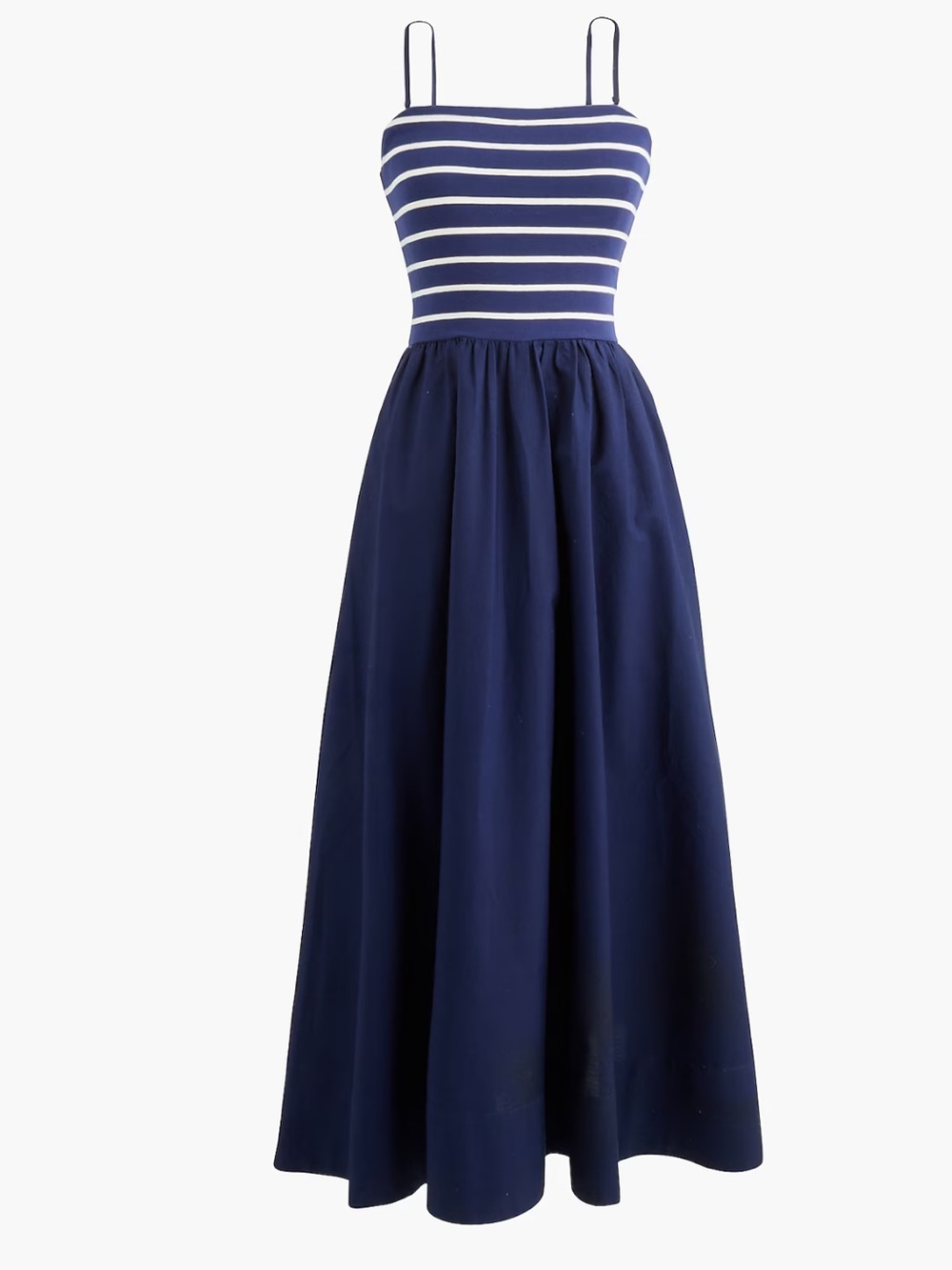 J.Crew Factory Mixed-Media Midi Dress S Navy Ivory NWT